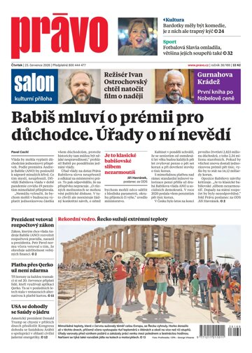 Obálka e-magazínu Deník Právo 23.7.2026
