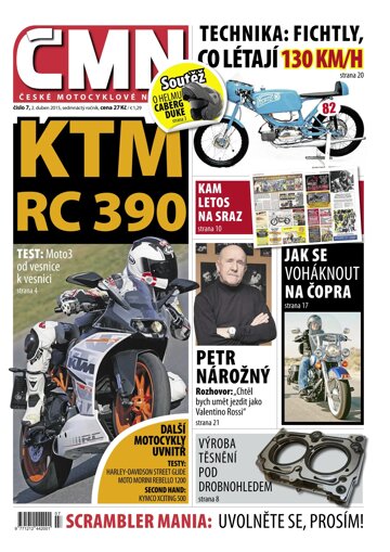 Obálka e-magazínu ČESKÉ MOTOCYKLOVÉ NOVINY 7/2015