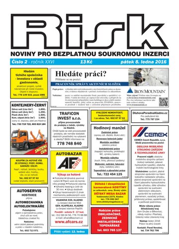 Obálka e-magazínu Risk 2/2016