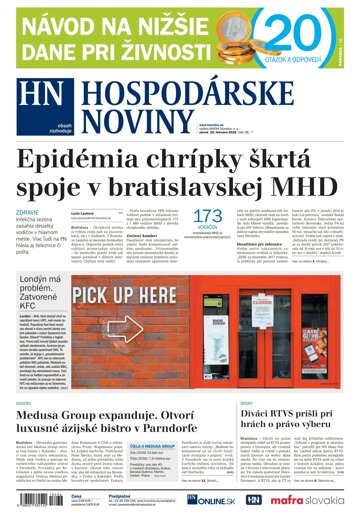 Obálka e-magazínu Hospodárske noviny 20.02.2018