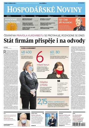 Obálka e-magazínu Hospodářské noviny 064 - 31.3.2020