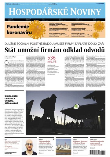Obálka e-magazínu Hospodářské noviny 082 - 28.4.020