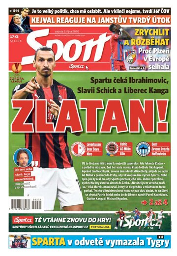 Obálka e-magazínu Sport 3.10.2020