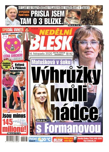 Obálka e-magazínu Nedělní Blesk 15.11.2020
