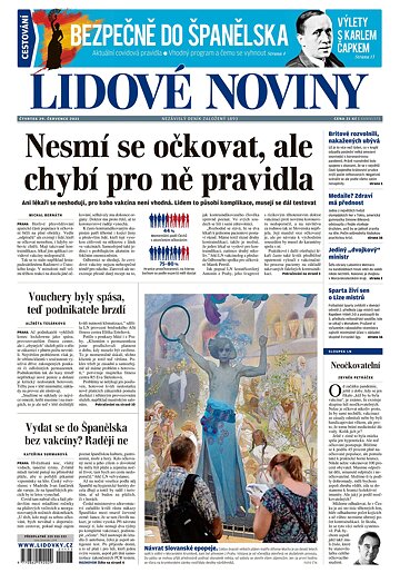 Obálka e-magazínu Lidové noviny 29.7.2021