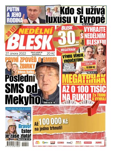 Obálka e-magazínu Nedělní Blesk 27.2.2022