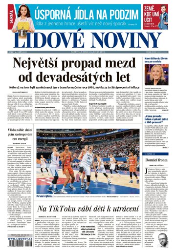 Obálka e-magazínu Lidové noviny 6.9.2022