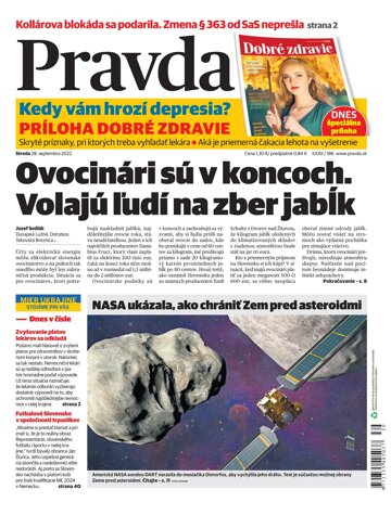 Obálka e-magazínu Pravda 28. 9. 2022