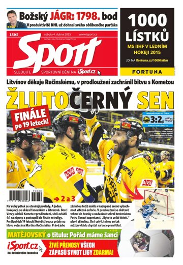 Obálka e-magazínu Sport 4.4.2015