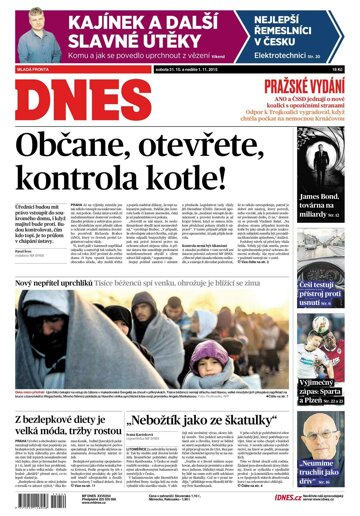 Obálka e-magazínu MF Dnes 31.10.2015