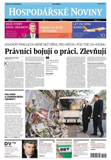 Obálka e-magazínu Hospodářské noviny 226 - 24.11.2015