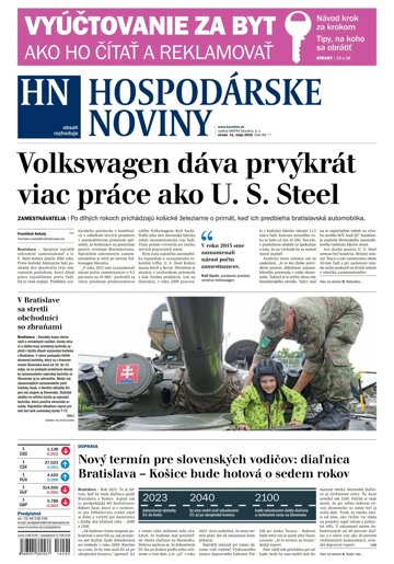 Obálka e-magazínu Hospodárske noviny 11.05.2016