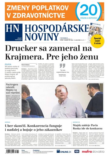 Obálka e-magazínu Hospodárske noviny 29.03.2018