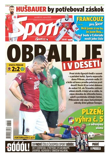 Obálka e-magazínu Sport 20.8.2018