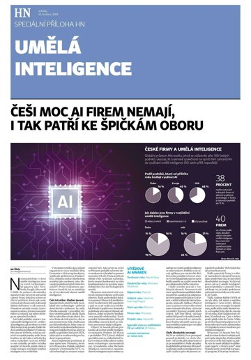 Obálka e-magazínu Hospodářské noviny - příloha 092 - 15.5.2019 Umela inteligence