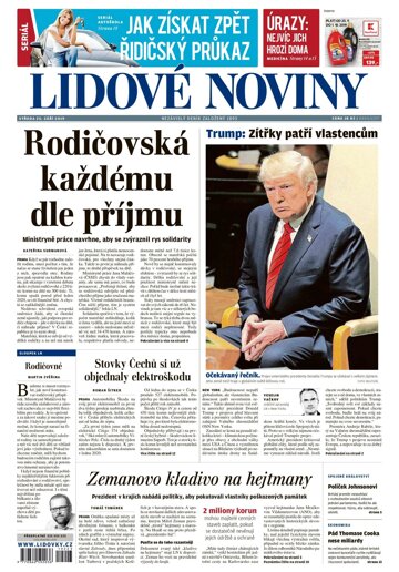 Obálka e-magazínu Lidové noviny 25.9.2019