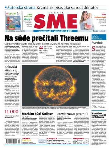 Obálka e-magazínu SME 29.10.2019