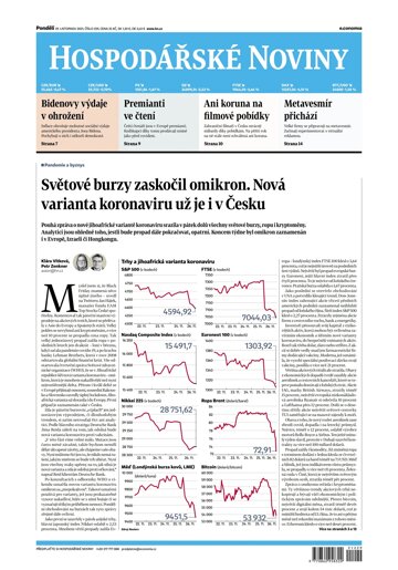 Obálka e-magazínu Hospodářské noviny 229 - 29.11.2021