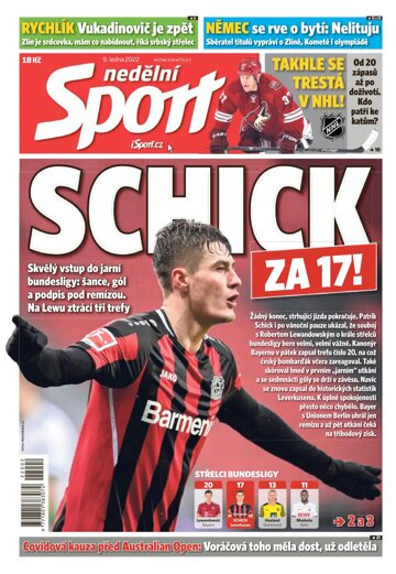 Obálka e-magazínu Nedělní Sport 9.1.2022