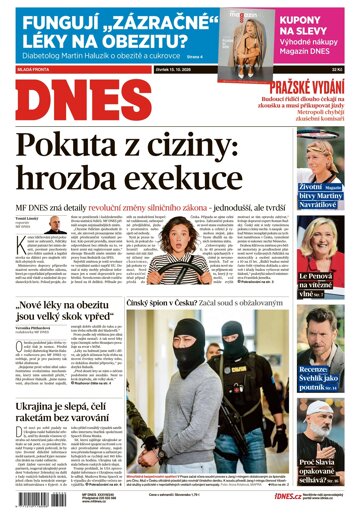 Obálka e-magazínu MF Dnes 15.10.2026
