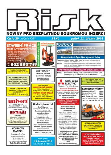 Obálka e-magazínu Risk 20/2016