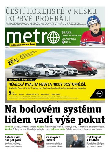 Obálka e-magazínu deník METRO 16.5.2016
