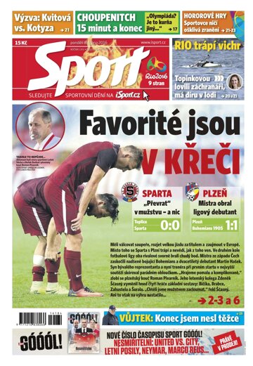 Obálka e-magazínu Sport 8.8.2016