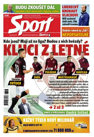 Obálka e-magazínu Sport 23.11.2016