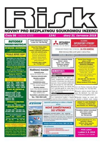 Obálka e-magazínu Risk 56/2018