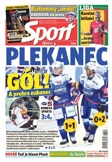 Obálka e-magazínu Sport 7.12.2018