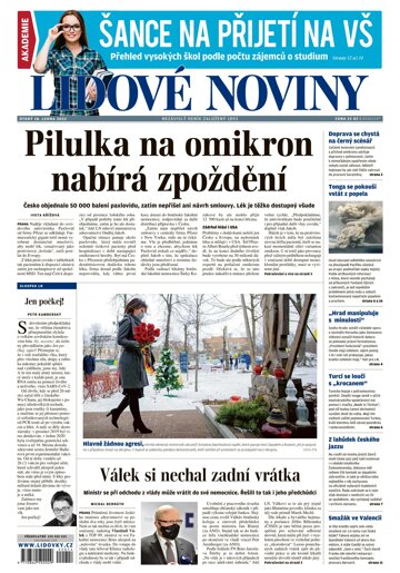 Obálka e-magazínu Lidové noviny 18.1.2022