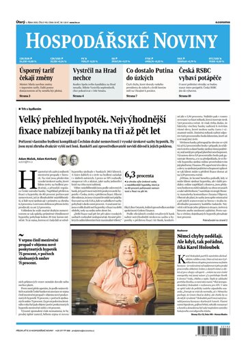 Obálka e-magazínu Hospodářské noviny 192 - 4.10.2022