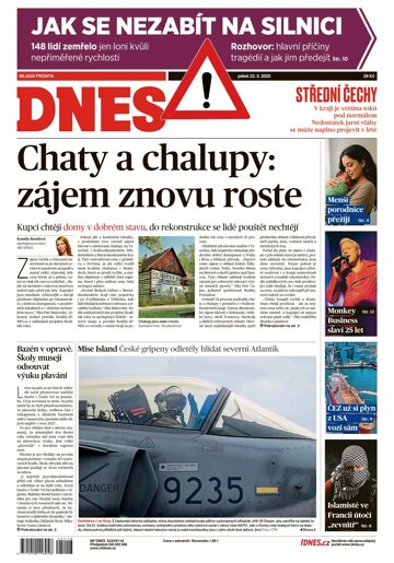 Obálka e-magazínu MF DNES Střední Čechy - 23.05.2025