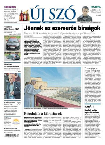 Obálka e-magazínu Új Szó 28.12.2015
