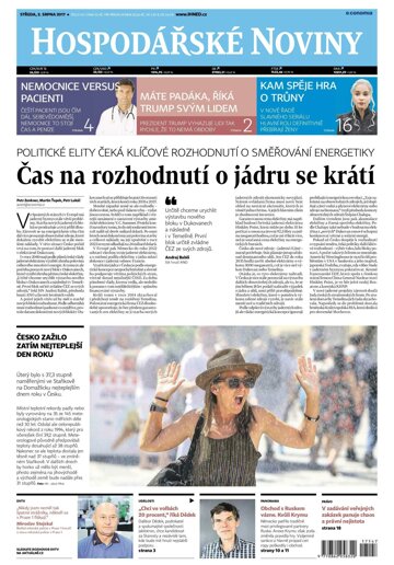 Obálka e-magazínu Hospodářské noviny 147 - 2.8.2017
