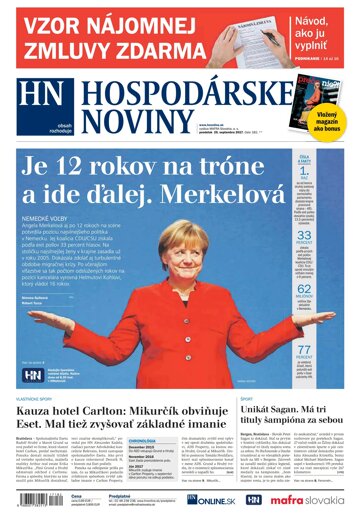 Obálka e-magazínu Hospodárske noviny 25.09.2017