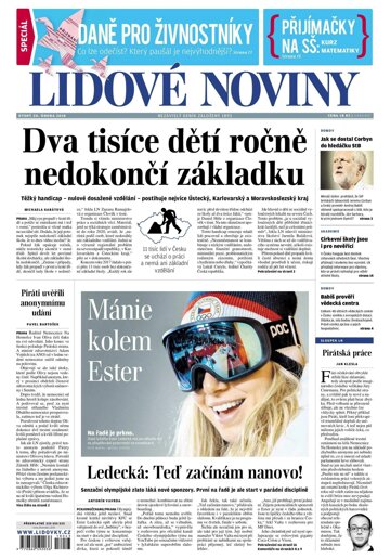 Obálka e-magazínu Lidové noviny 20.2.2018
