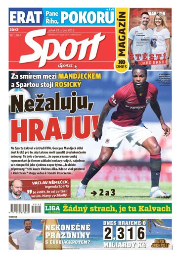 Obálka e-magazínu Sport 23.8.2019