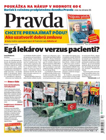 Obálka e-magazínu Pravda 16. 10. 2019