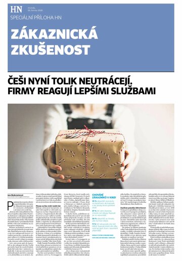 Obálka e-magazínu Hospodářské noviny - příloha 117 - 18.6.2020 příloha Zákaznická zkušenost