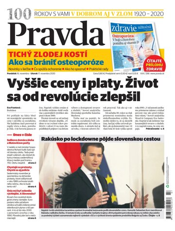 Obálka e-magazínu Pravda 16. 11. 2020