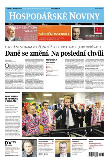 Obálka e-magazínu Hospodářské noviny 236 - 4.12.2014