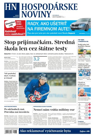 Obálka e-magazínu Hospodárske noviny 12.05.2015