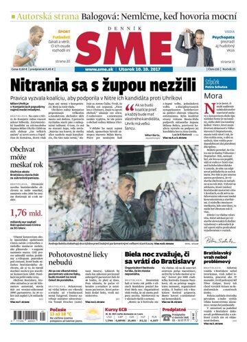 Obálka e-magazínu SME 10.10.2017