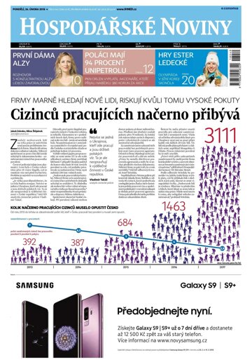 Obálka e-magazínu Hospodářské noviny 040 - 26.2.2018