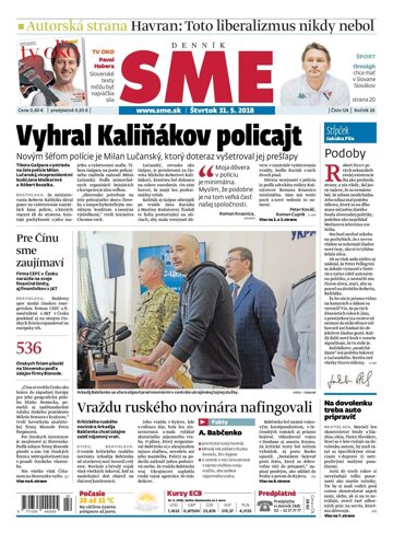 Obálka e-magazínu SME 31.5.2018