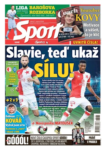 Obálka e-magazínu Sport 7.8.2018