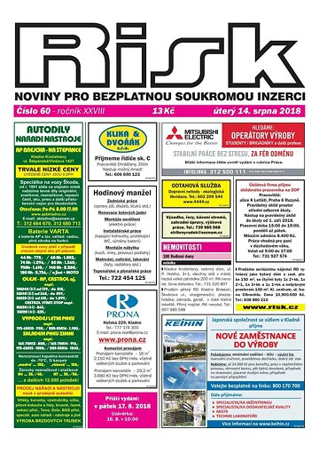 Obálka e-magazínu Risk 60/2018