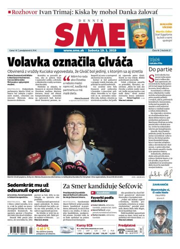 Obálka e-magazínu SME 19.1.2019