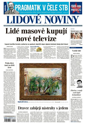 Obálka e-magazínu Lidové noviny 21.10.2019